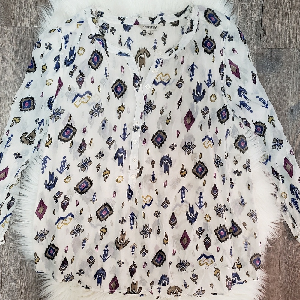 Lucky Brand Sheer Button Up
